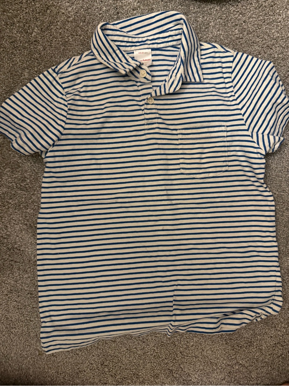 Hanna Andersson Striped Blue & White Polo Shirt for Kids